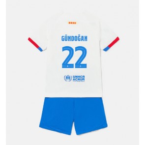 Barcelona Ilkay Gundogan #22 Udebanesæt Børn 2023-24 Kort ærmer (+ korte bukser)